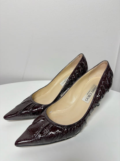 W Shoe Size 36 (6, US) Jimmy Choo Bordeaux Leather Patent Pump