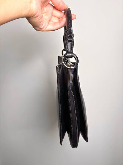 Prada Solid Leather Black City Calf Leather Margit Purse