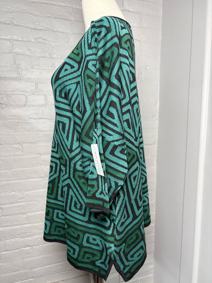 Women Size XL/XXL Peruvian Connection Teal, black Geometric Not Vintage Sweater