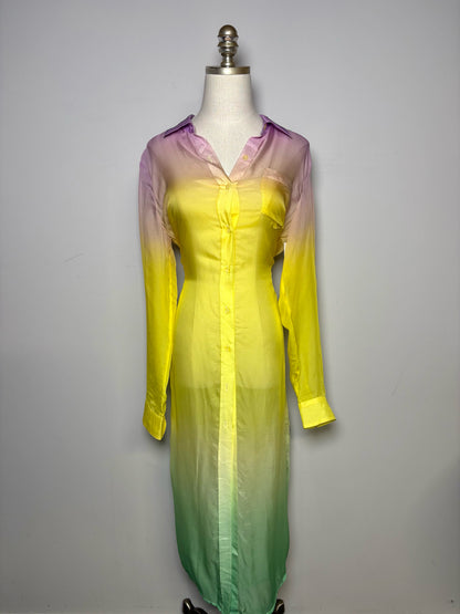 Women Size 6 Le Superbe Ombre Silk Blend Pre-owned Dress
