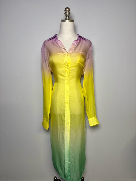 Women Size 6 Le Superbe Ombre Silk Blend Pre-owned Dress