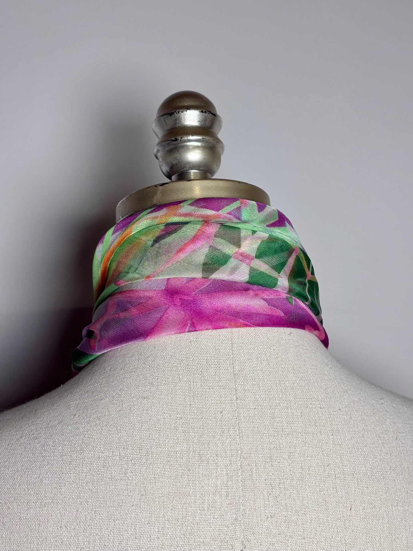 Swarovski Print Women's Silk Green, orange, pink, blue Scarf