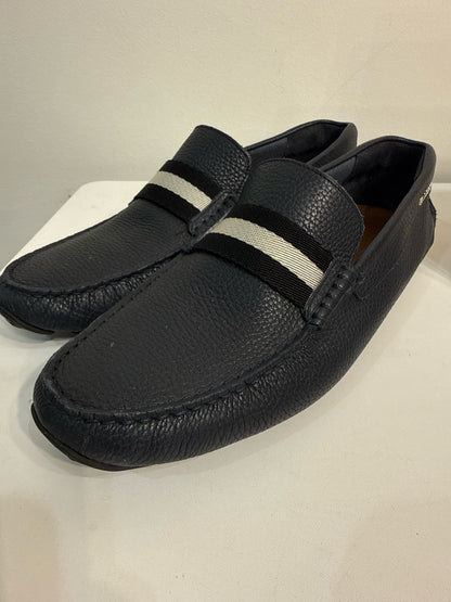 Bally Blue Leather Mens Shoe Size 9.5 Perthy Loafers