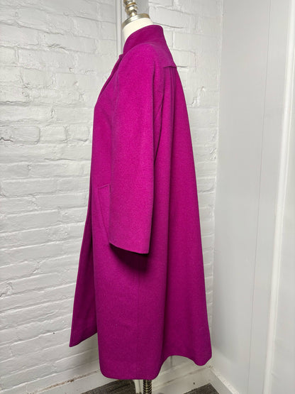 Women Size M Joseph the Furrier Magenta Vintage Wool Blend Coat