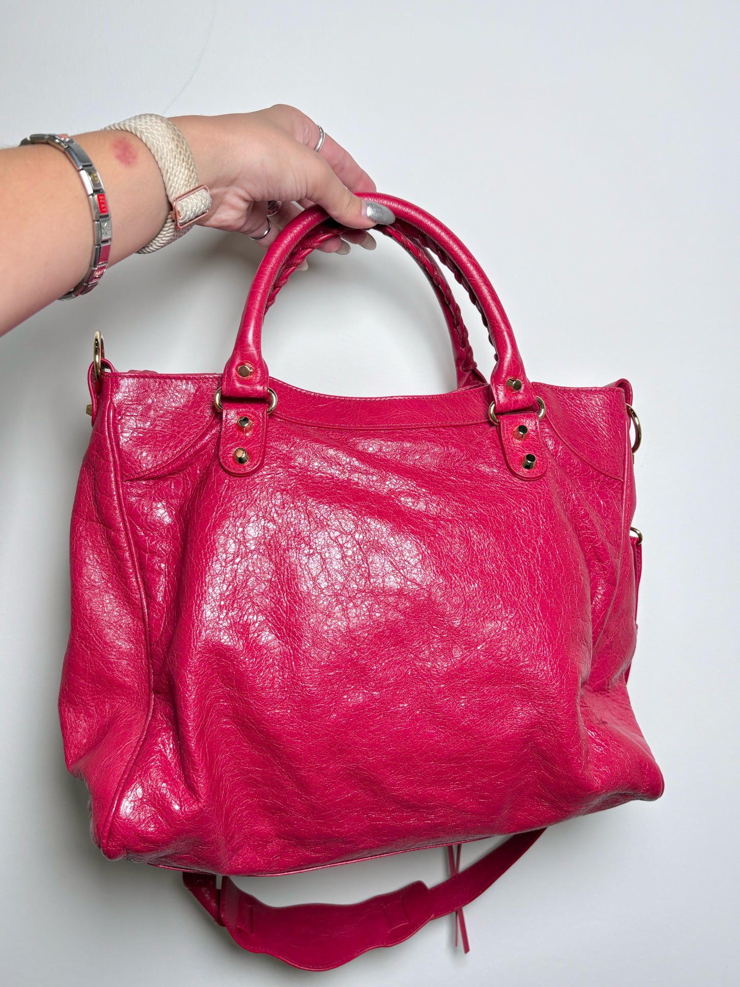 Leather Balenciaga Solid Lambskin Pre-owned Red Cowhide Medium Purse