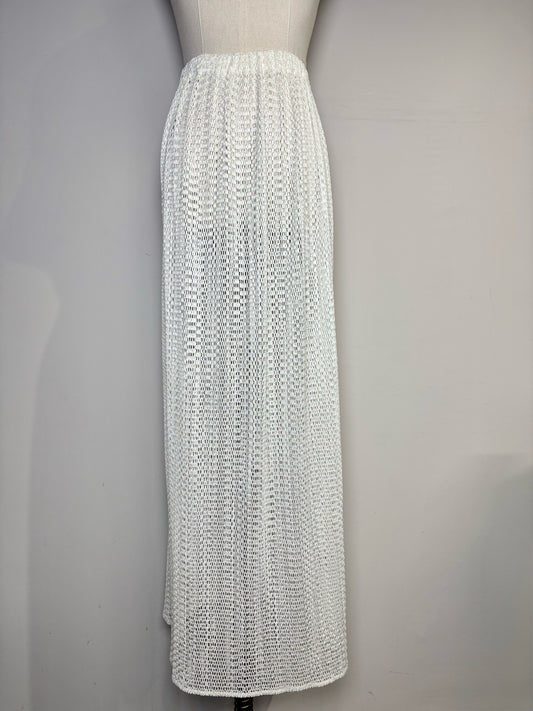 Women Size XS Issey Miyake White Mesh Stretch Skirt