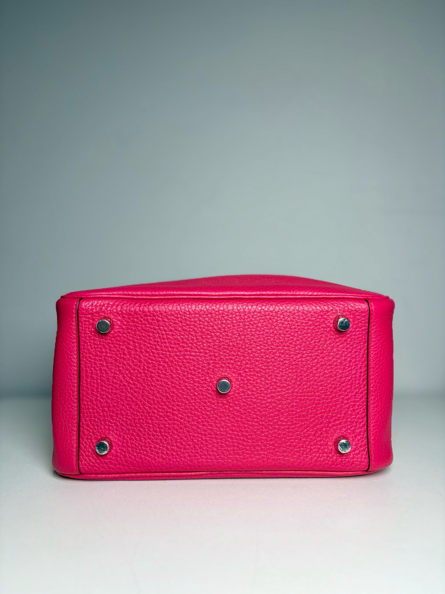 Women's Hermes Clemence Lindy 26 Pink Pre-owned Pink Pebble Grain Leather Purse
