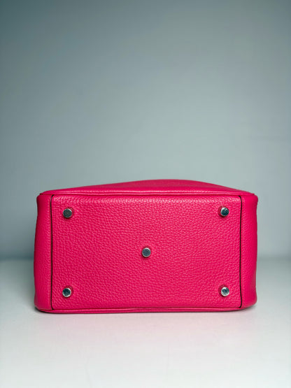 Women's Hermes Clemence Lindy 26 Pink Pre-owned Pink Pebble Grain Leather Purse
