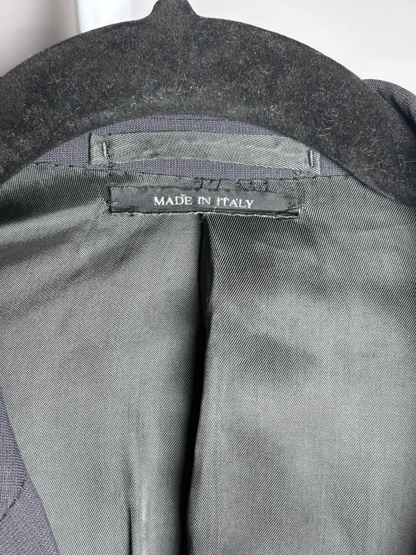 Prada Charcoal 100% Virgin Wool Solid Men's Mens Size 52R Pre-owned Blazer
