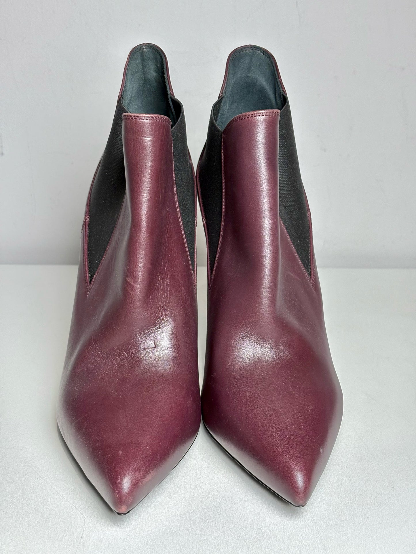 W Shoe Size 38.5 Saint Laurent Burgundy Leather Cowhide Women's Boots