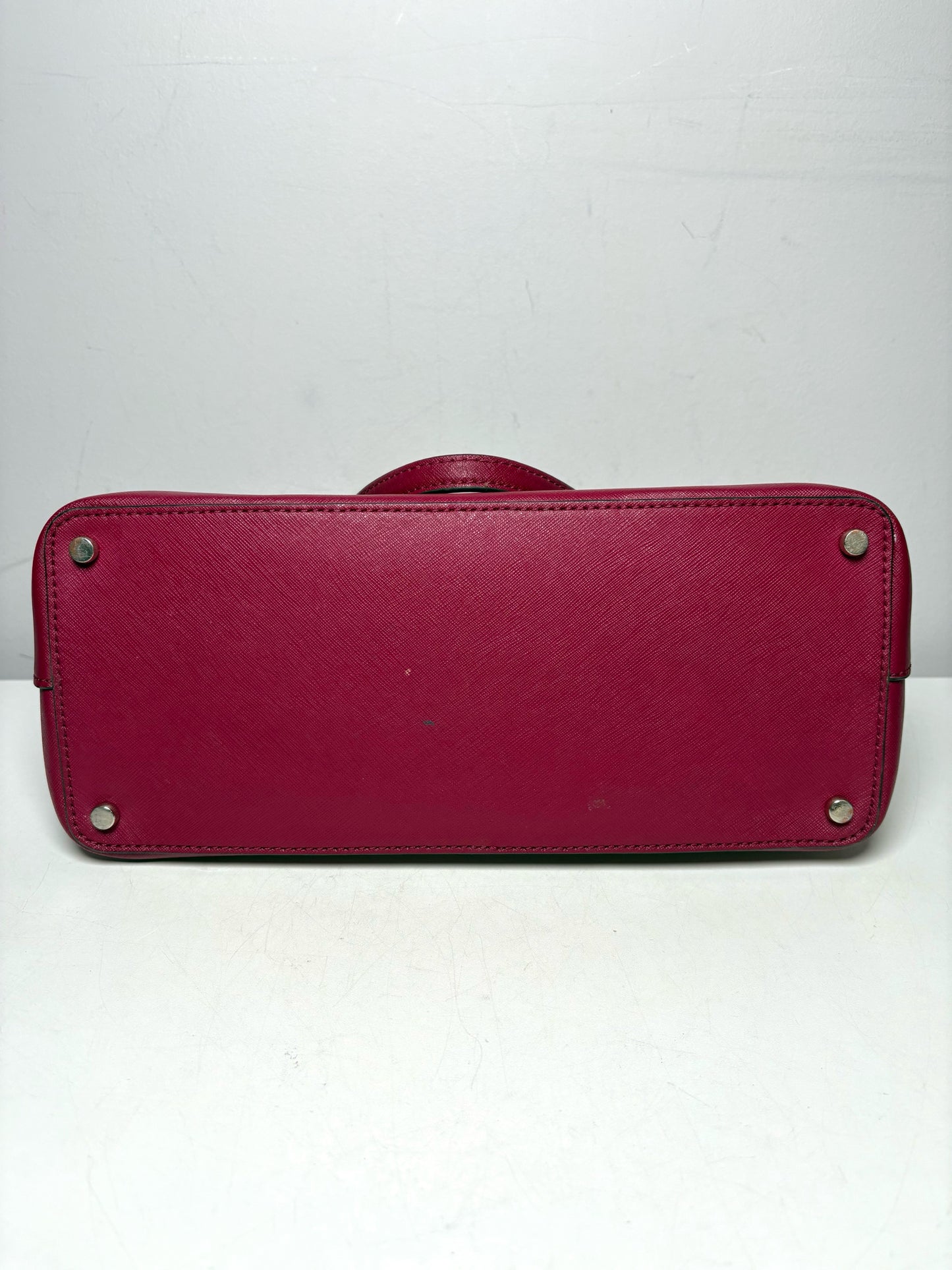 Kate Spade New York Saffiano Leather Pre-owned Raspberry Tote Bag