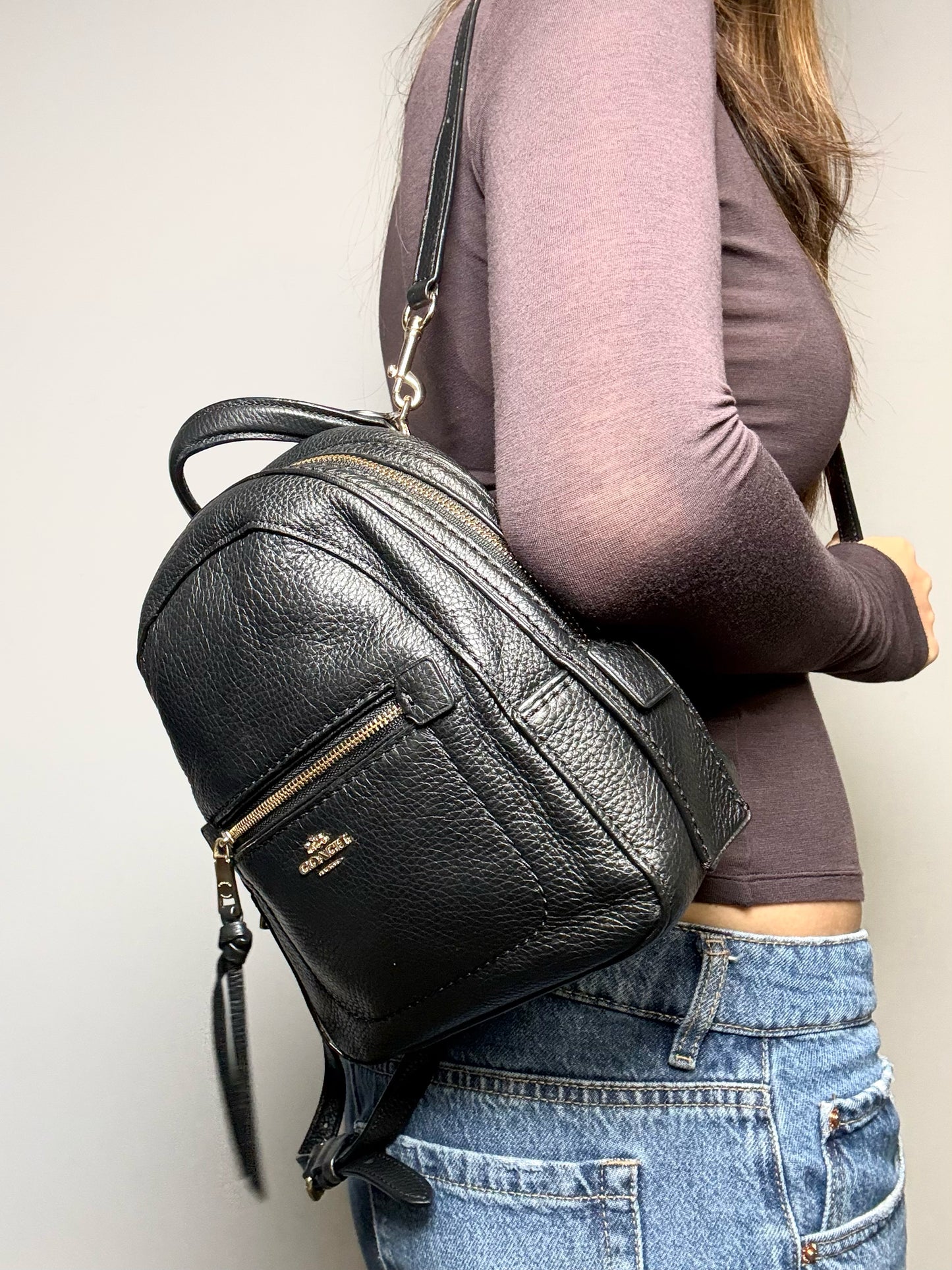 Coach Andi #F30530 Leather Pre-owned Black Cowhide Purse