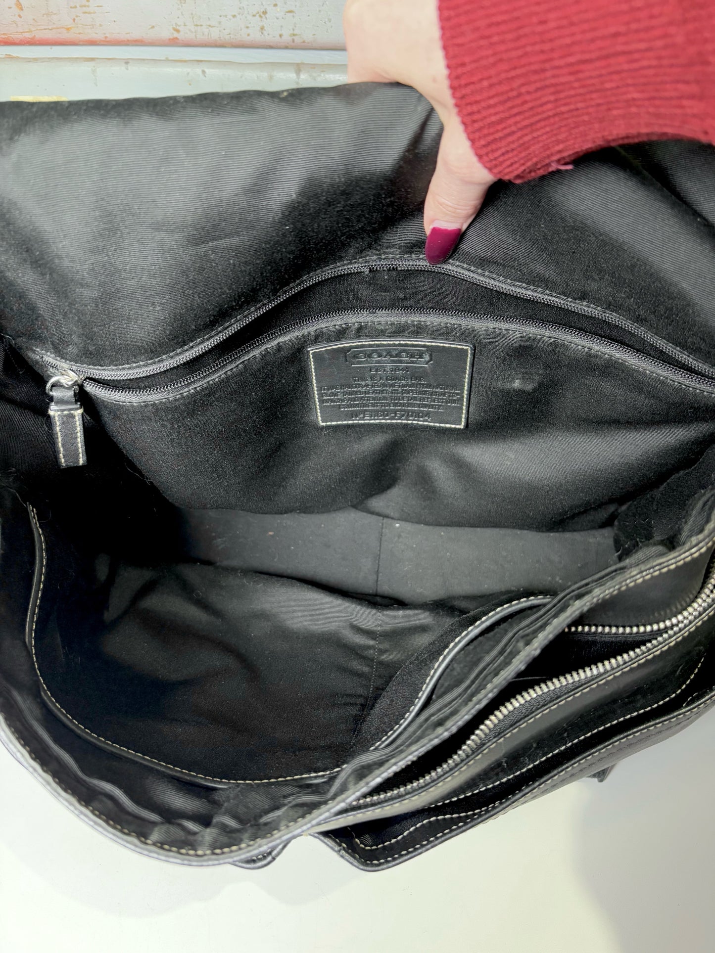 Men's Vintage Coach Leather Black Briefcase