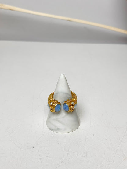 Gold Julie Vos Chalcedony Blue 7.5 Ring