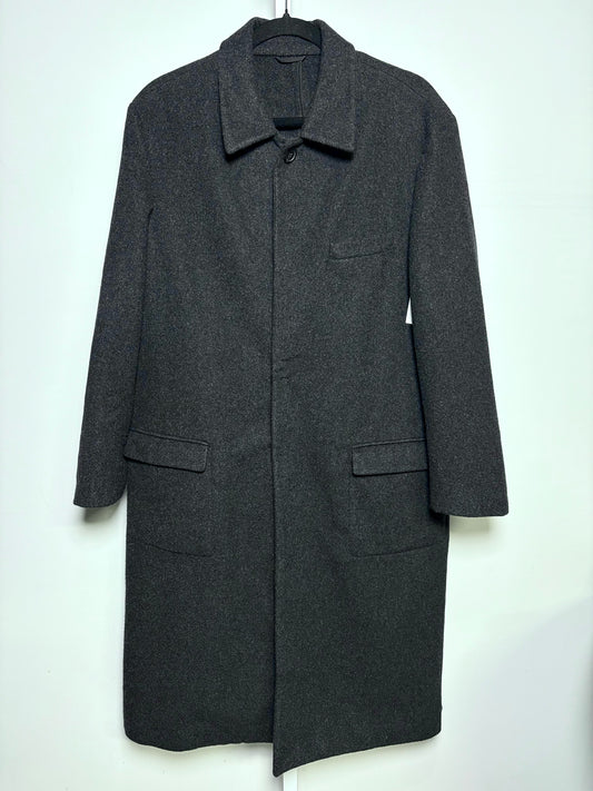 Prada Single-Breasted Charcoal Cashmere Solid Men's Size 50 (L) Coat