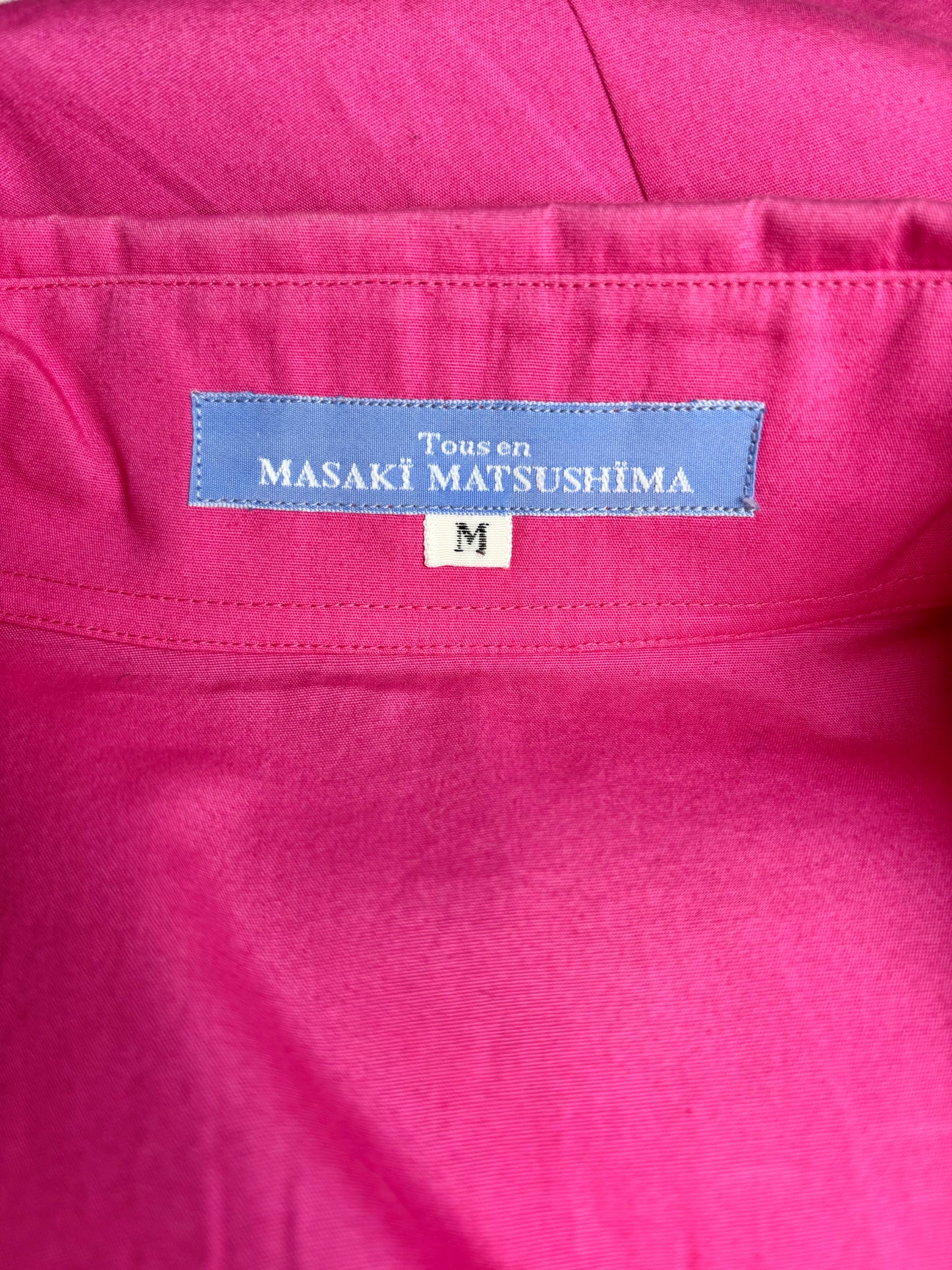 Women Size M Matsaki Matsushima Fuchsia Cotton LS Shirt