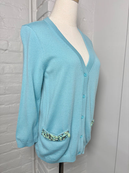 Women Size M Kate Spade Madison Ave Aqua Solid Cardigan