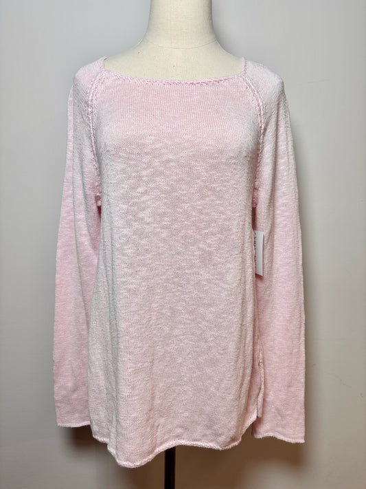 Women Size S Calypso Pink Solid Cotton Sweater