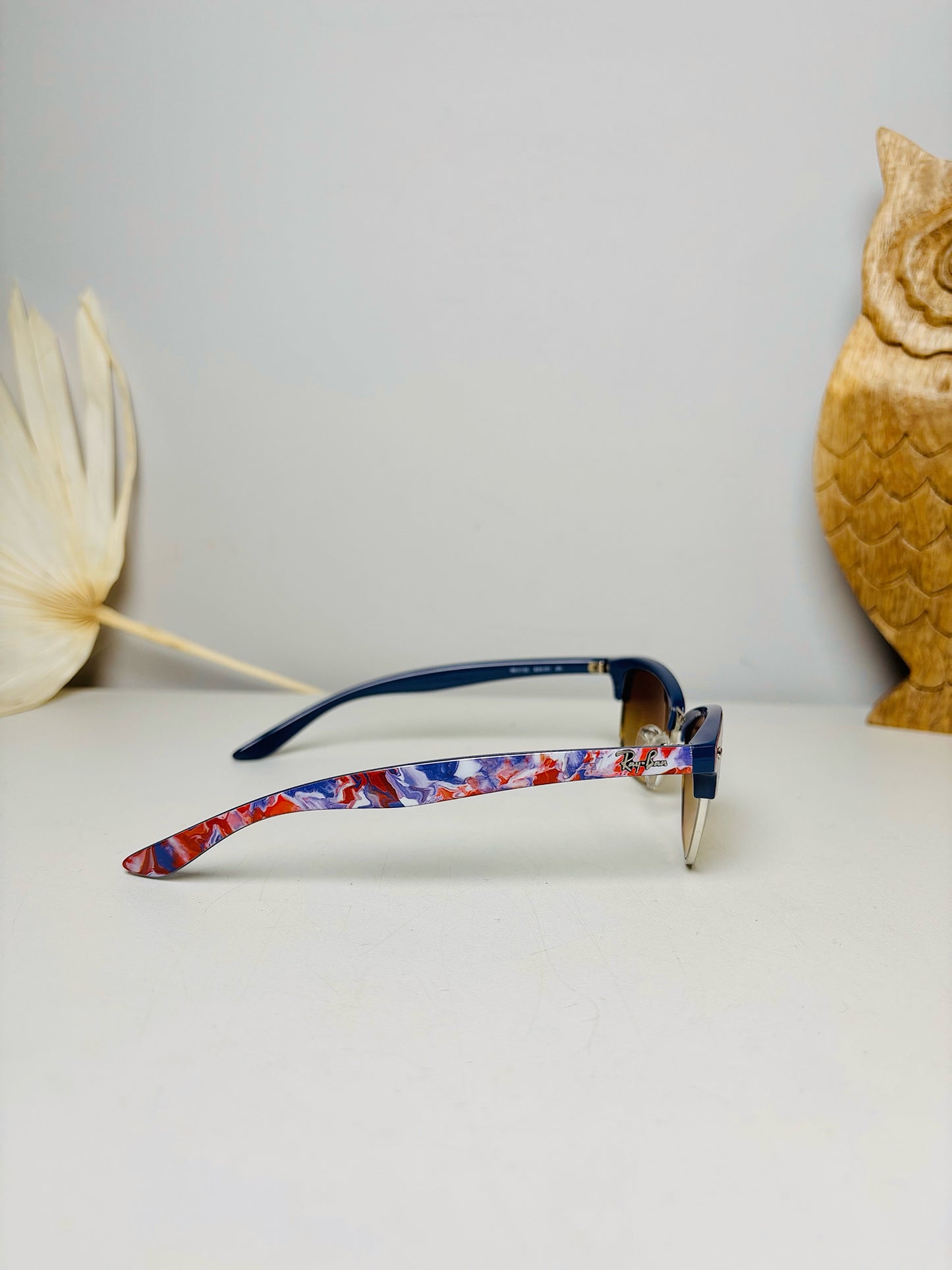 Ray Ban Purple Cathy Clubmaster Marble Effect Sunglasses