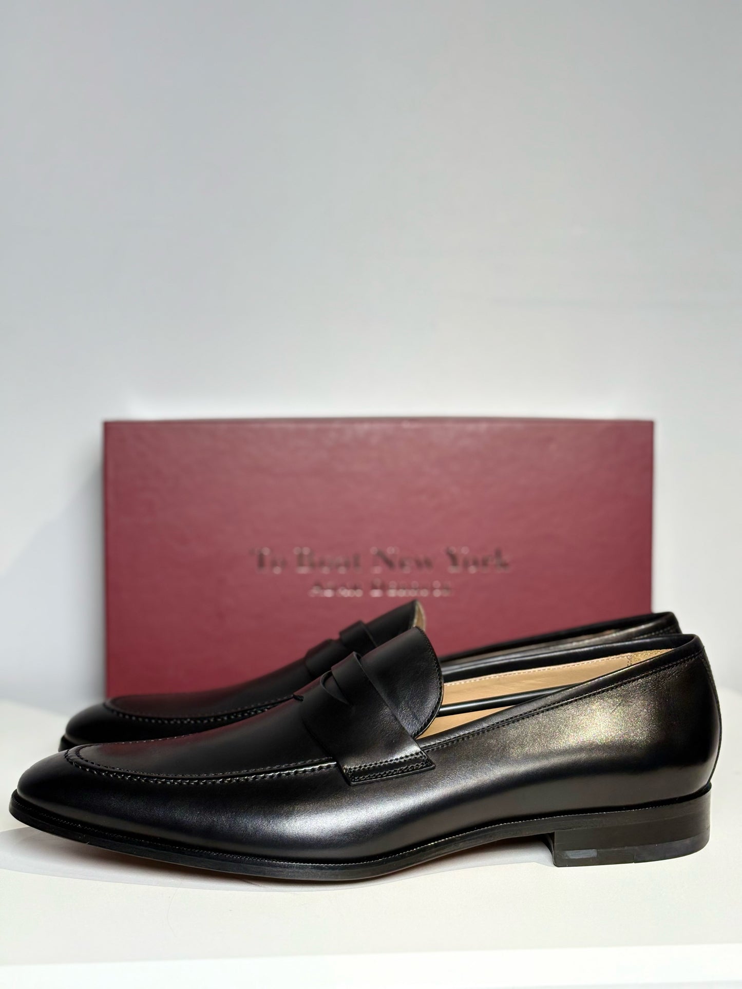 To Boot New York Black Leather Solid Size 13 Men's Shoes
