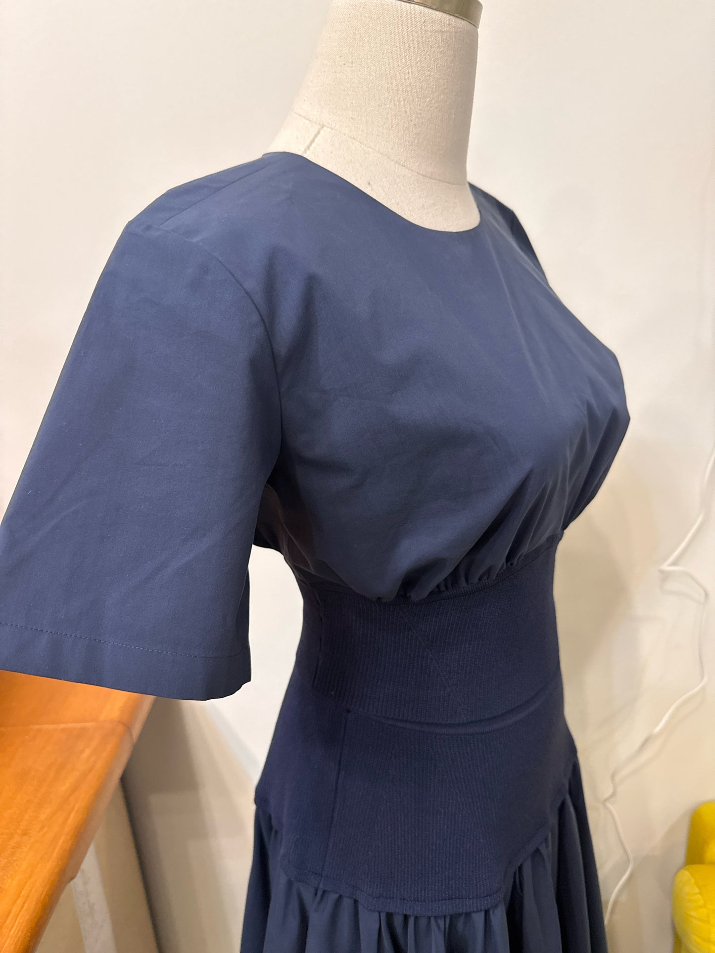Women Size S Jonathan Simkhai Blue Solid Knit Waistband Pre-owned Top