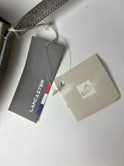 Women's Lancaster Paris Solid Saffiano Leather NWT Silver Mini Purse