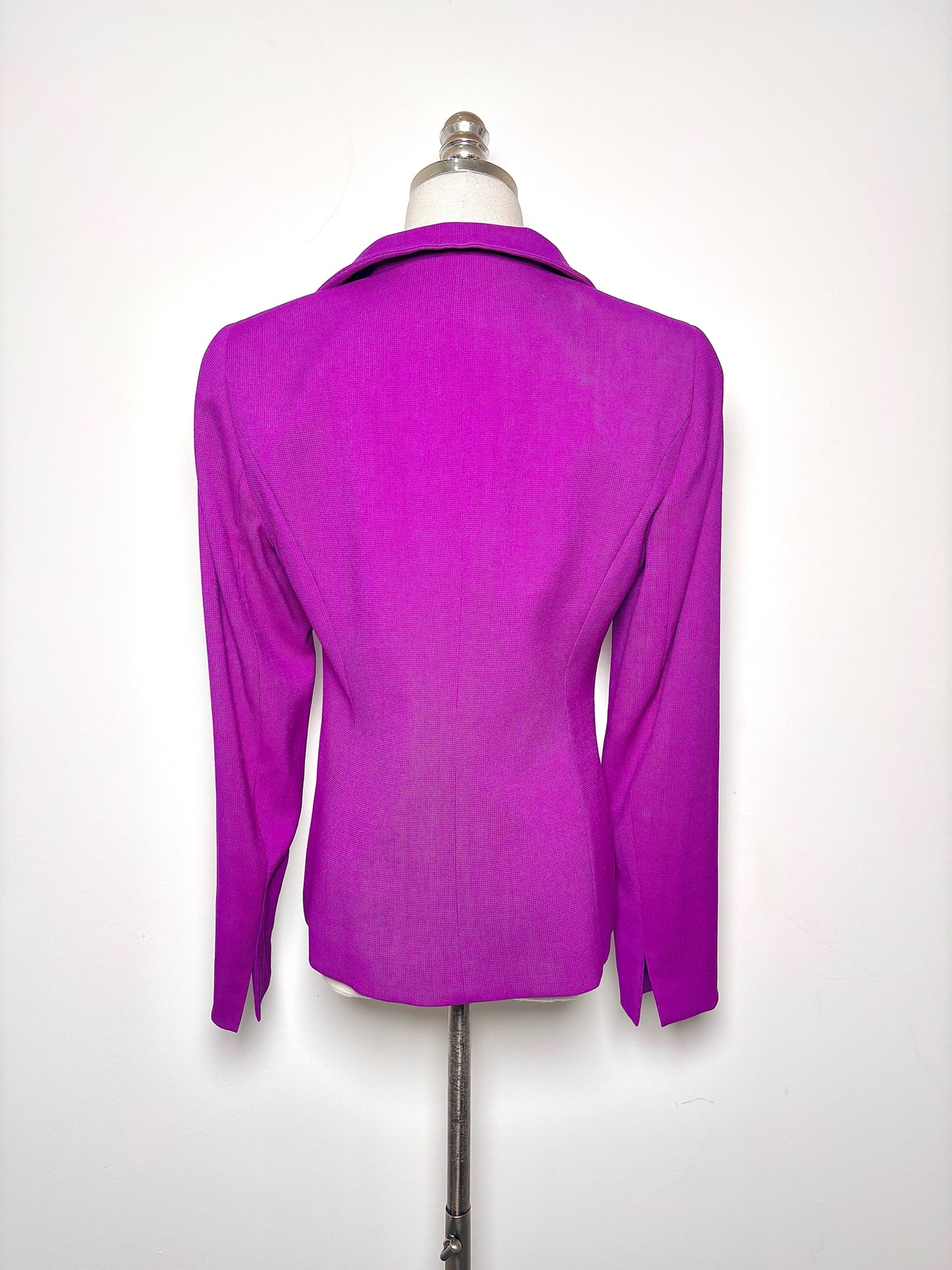 Blazer NINA MCLEMORE Purple Wool 5 Button-down Size 2