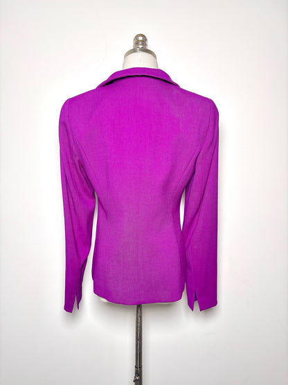 Blazer NINA MCLEMORE Purple Wool 5 Button-down Size 2
