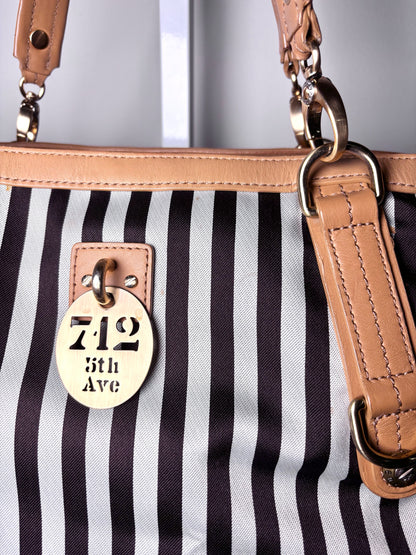 Henri Bendel Signature Centennial Strip 712 5th Ave Tote Pre-owned Purse