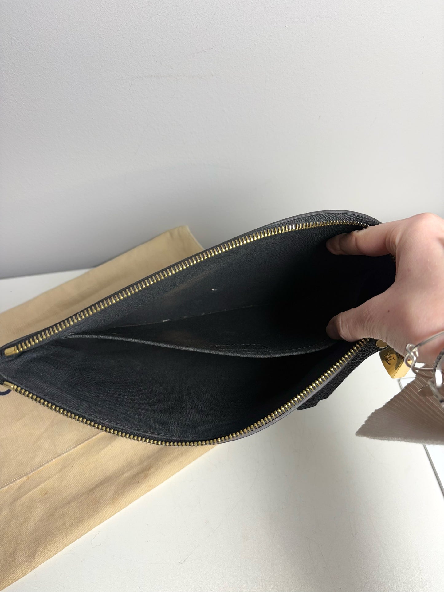 Louis Vuitton Empreinte Black Leather Pouch/Bag