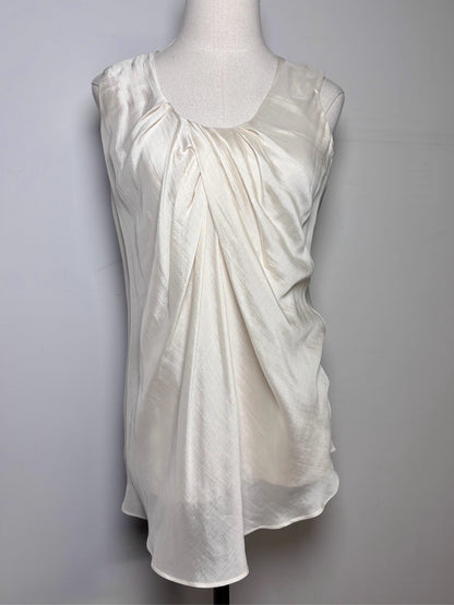 Women Size M Brunello Cucinelli Bone Cotton Blend Sleeveless Pre-owned Top