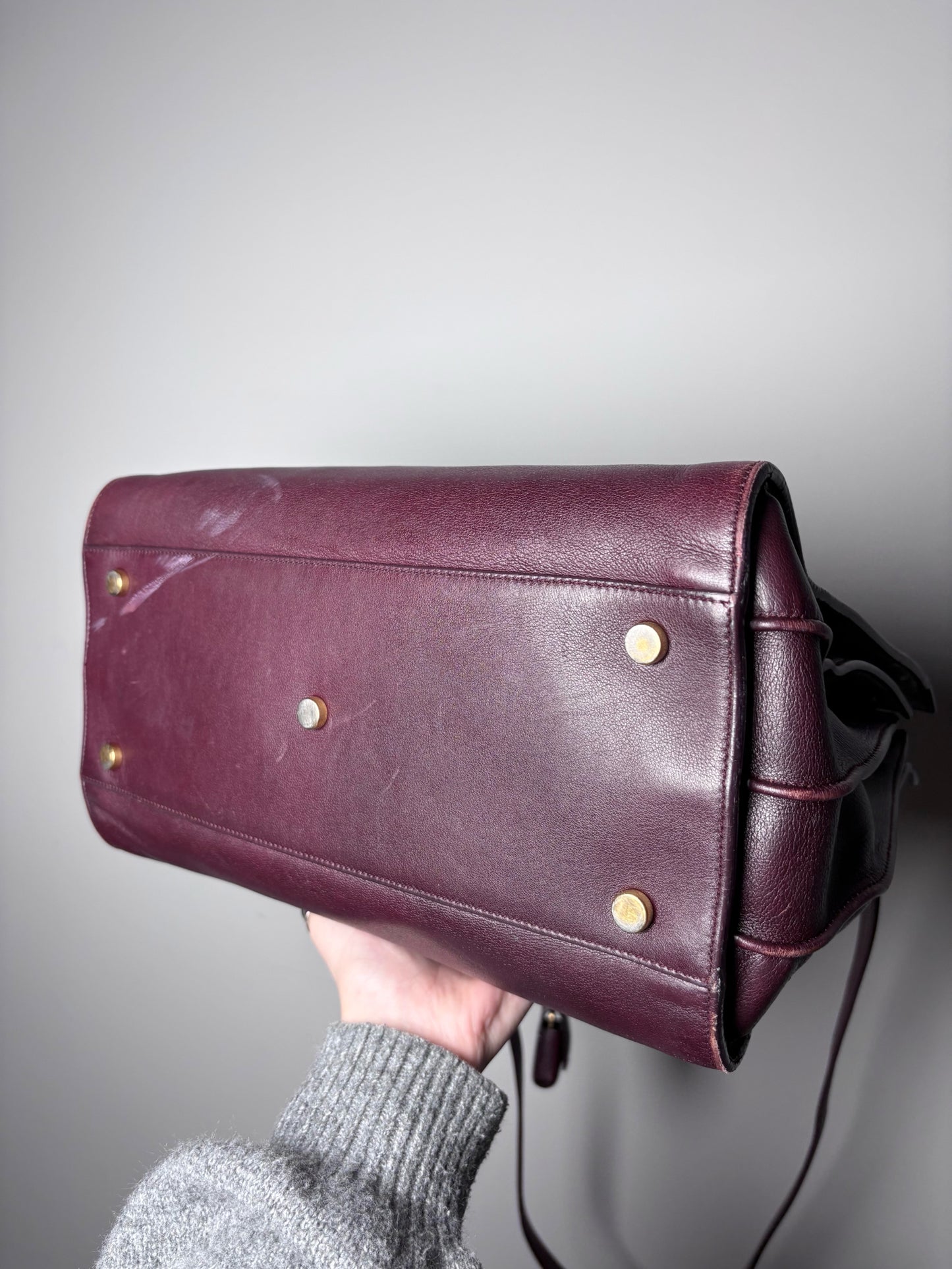 Saint Laurent Sac De Jour Burgundy Leather Iconic YSL Classic 2024 Pre-owned