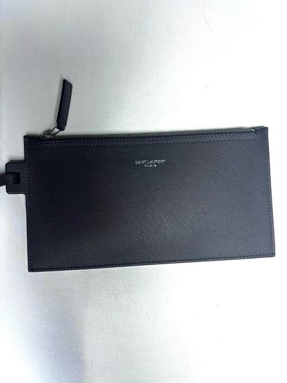 Yves Saint Laurent Dark Grey North-South Shopping Tote w/Tassel