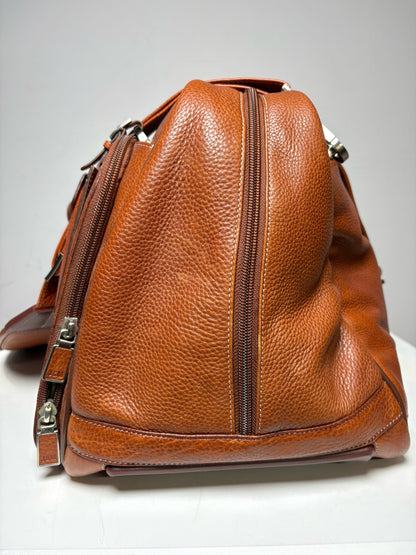 Johnston & Murphy Pre-Owned Leather Duffel Carry-On Travel Bag
