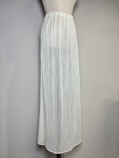 Women Size XS Issey Miyake White Mesh Stretch Skirt