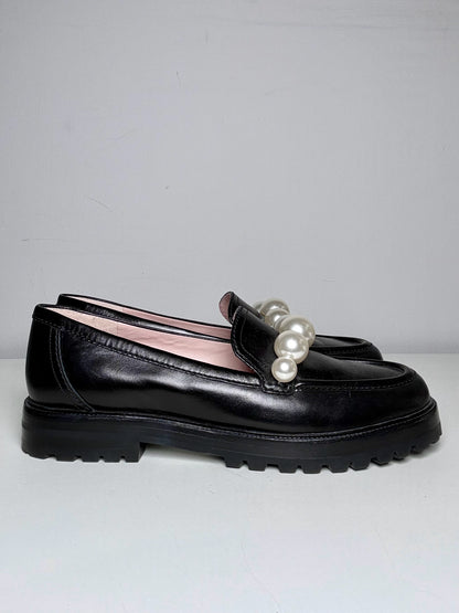 W Shoe Size 9 Kate Spade Madison Ave Black & White Leather Pre-owned Loafers