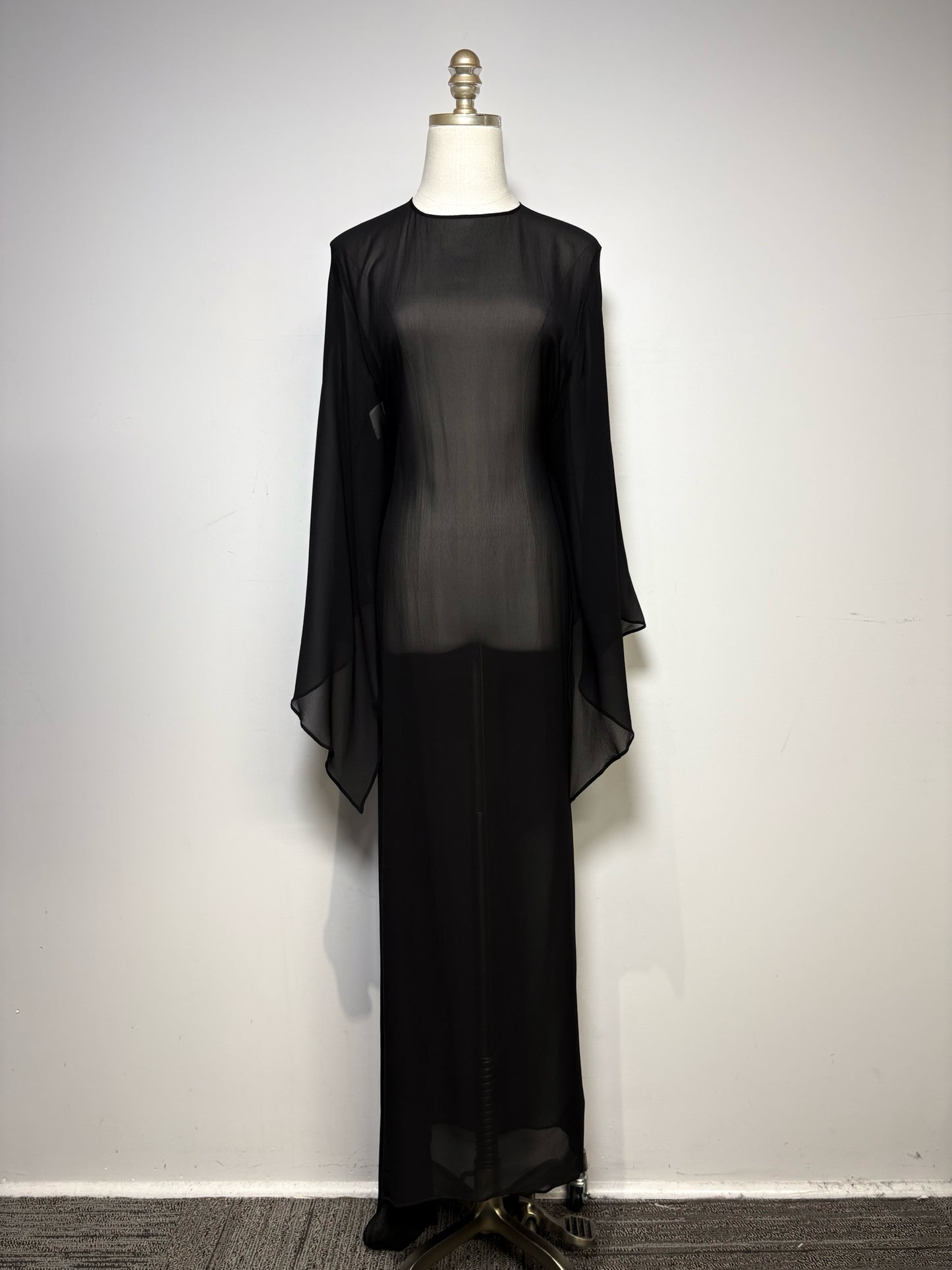 Women Size 40 Maison Margiela Black Sheer Pure Silk Vintage Pre-owned Dress