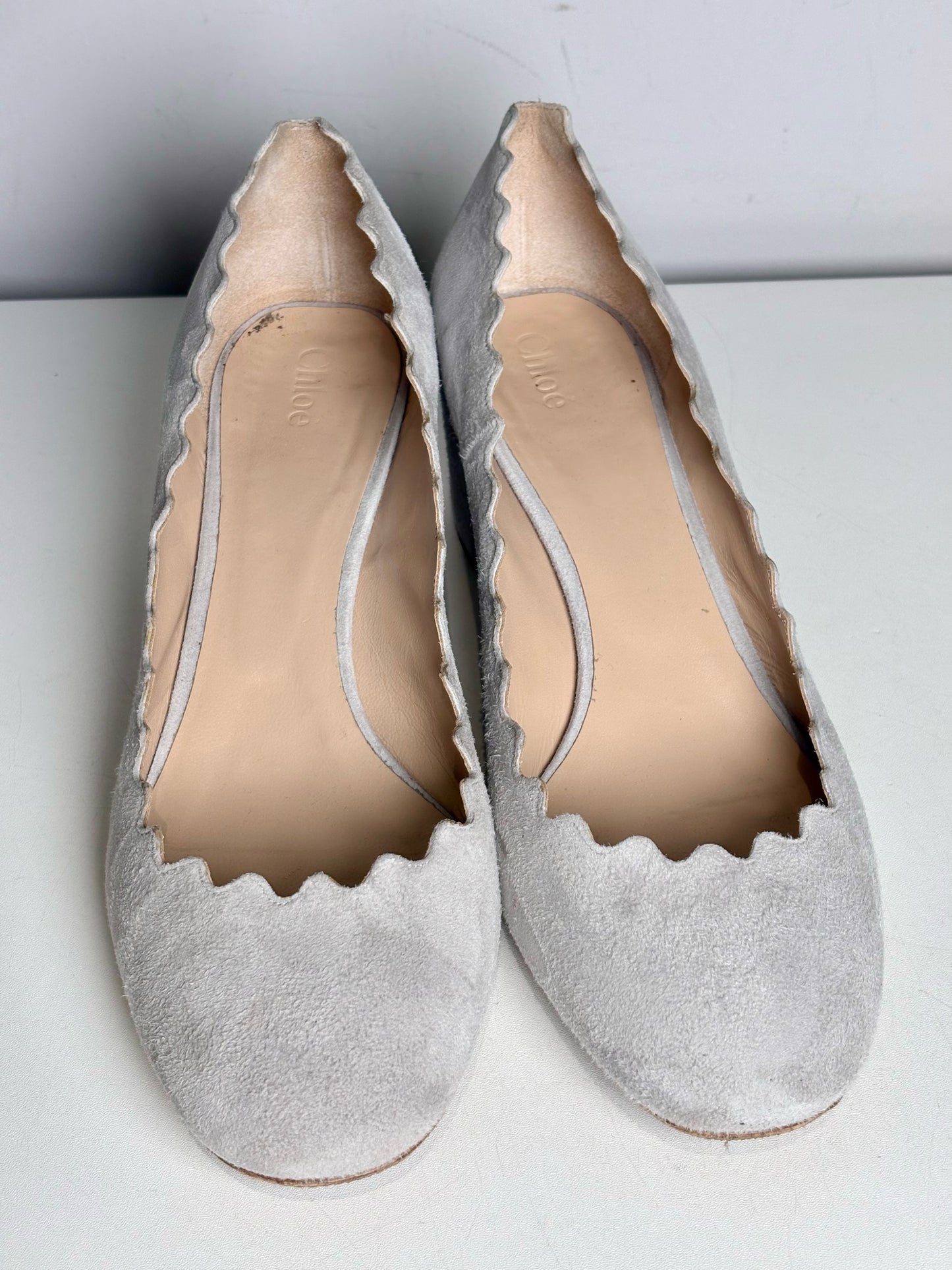 W Shoe Size 41 (10.5 US) Chloe Silver Suede Leather Women's Pre-owned Pump