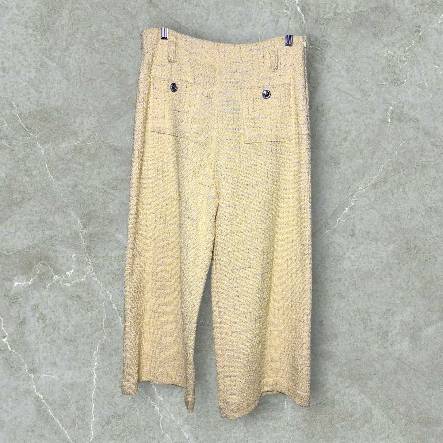 Women Size 40 (L, US) Maje Buttercream Boucle Wide Leg Pants