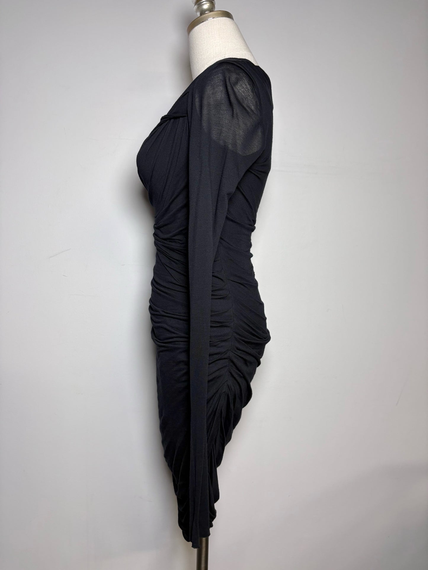 Women Size P Helmut Lang Black Pure Micro Modal LBD Pre-owned Dress