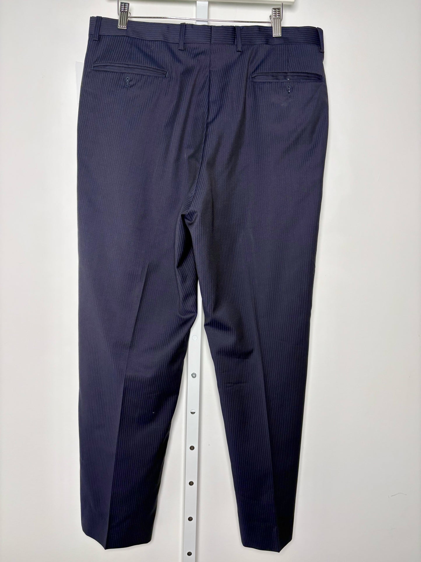 Zegna Navy Wool, silk Pinstripe Men's 40 Suit