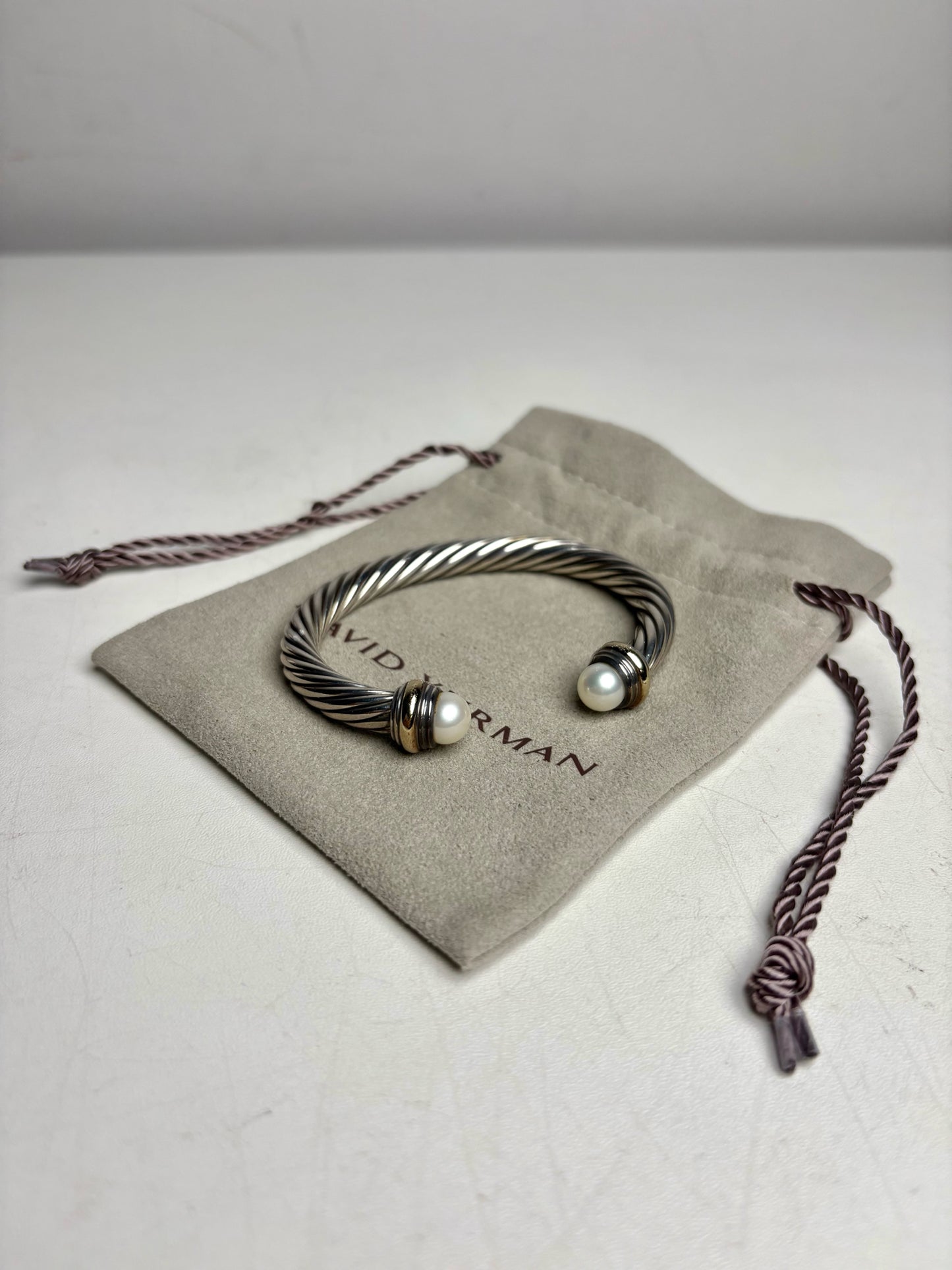 David Yurman Cable Pre-owned Pearl Bracelet