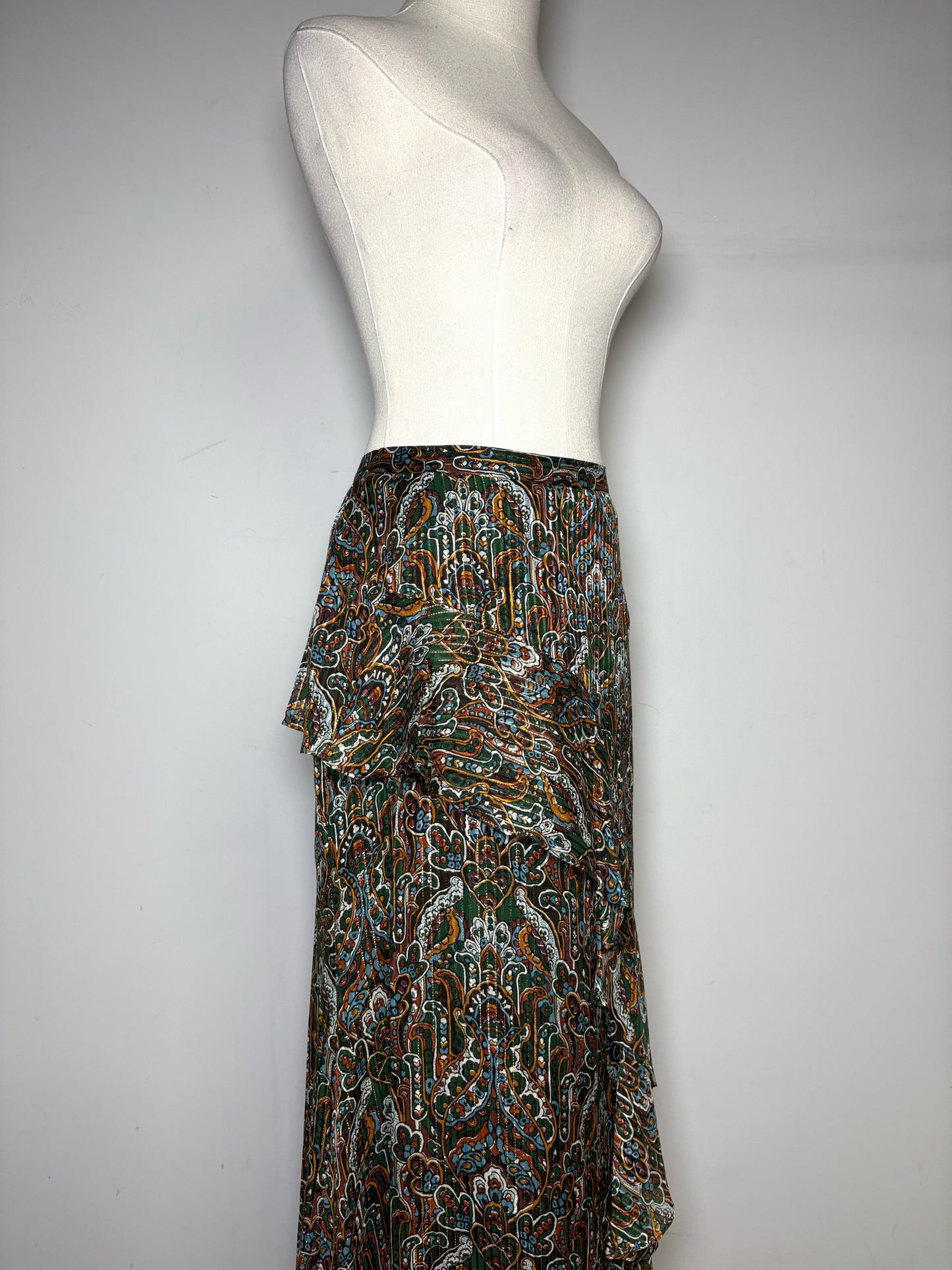 Women Size 10 Veronica Beard "Trixie Skirt" Multicolor Paisley Skirt Pre-Owned