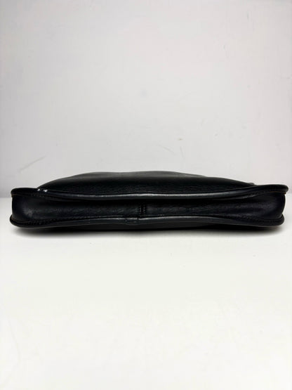 Women's NOL Leather Vintage Solid Pre-owned Black Wristlet