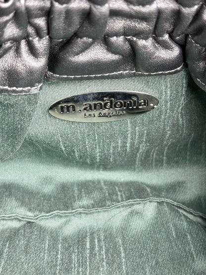 M. Andonia Solid Leather Pre-owned Charcoal Clutch/Evening Bag