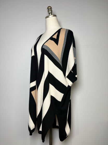 Women Size L/XL Neiman Marcus Multi-Color Geometric Print Women's Sweater