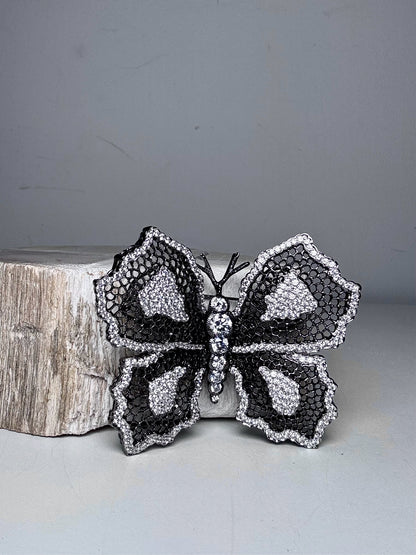 Black No Label Butterflly Stelring Crystals Pendant