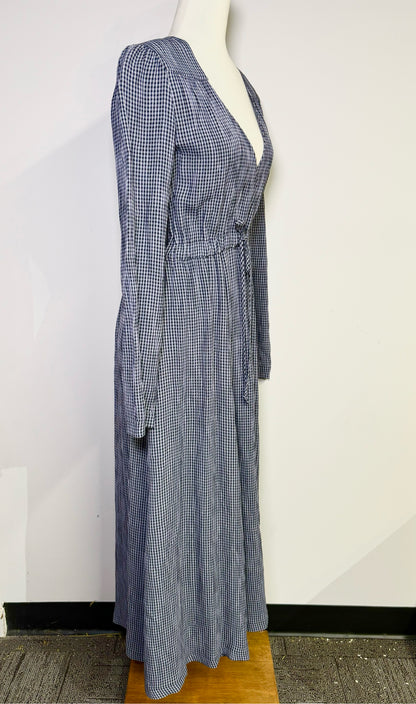 Women Size M Christy Dawn Multi-Color Micro-check Midi Dress