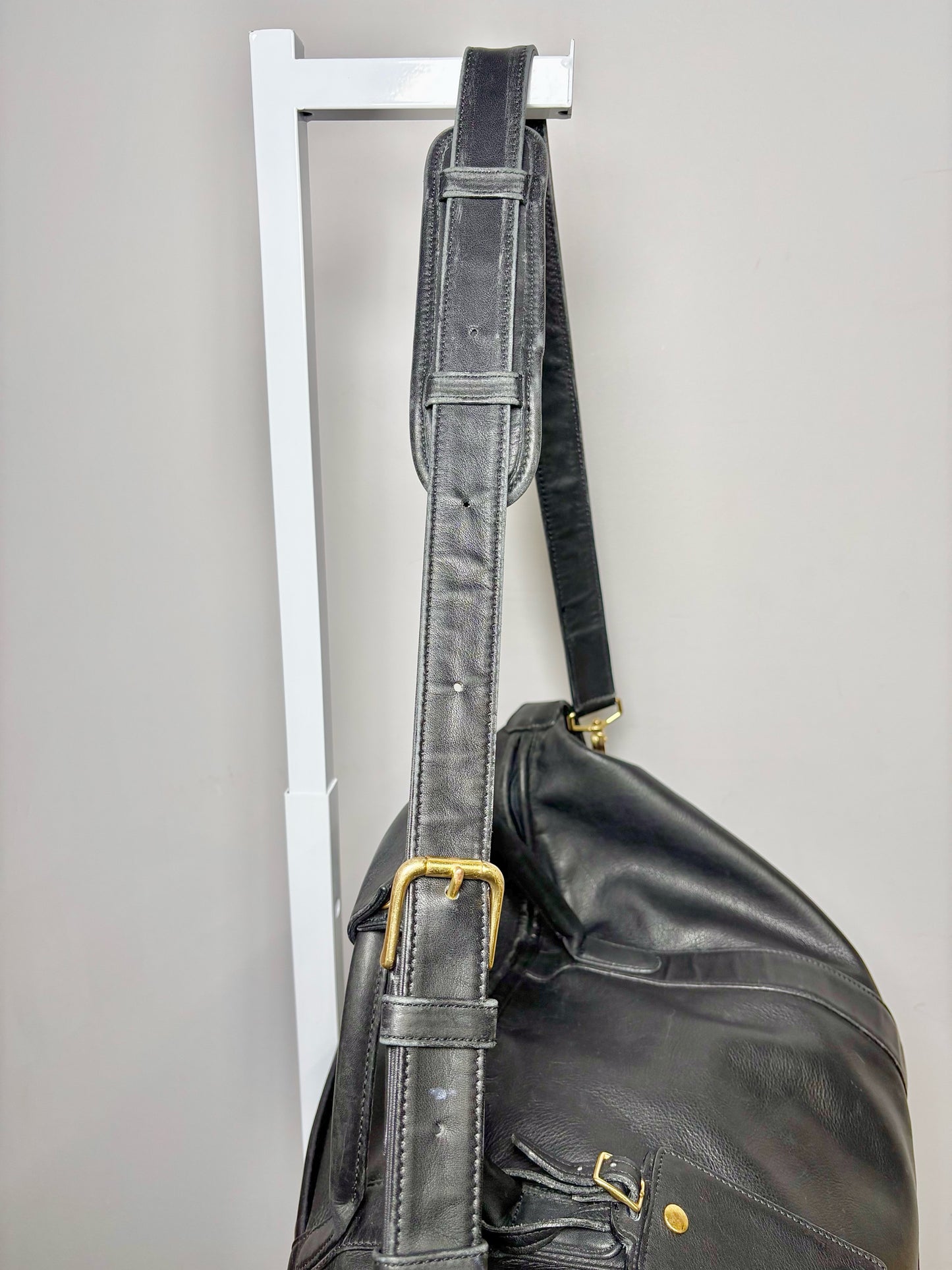 Coach Black Leather Solid Men's Duffle/Weekend Bag