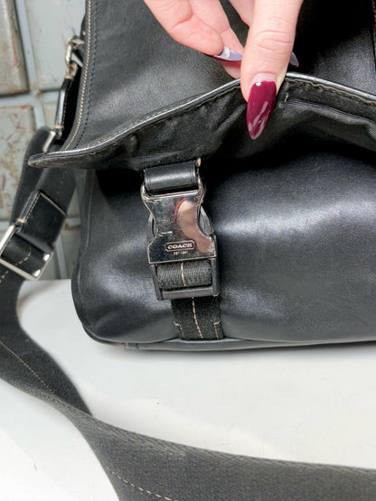 Men's Vintage Coach Leather Black Briefcase